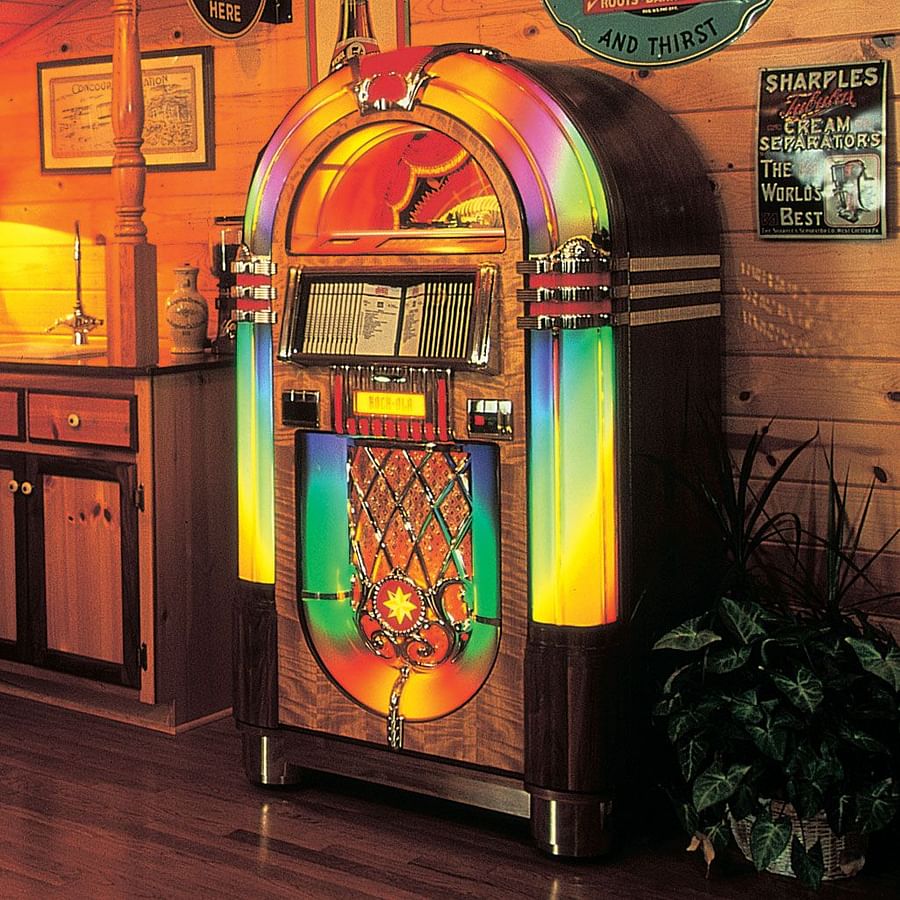 Vintage 1950s jukebox in vibrant colors
