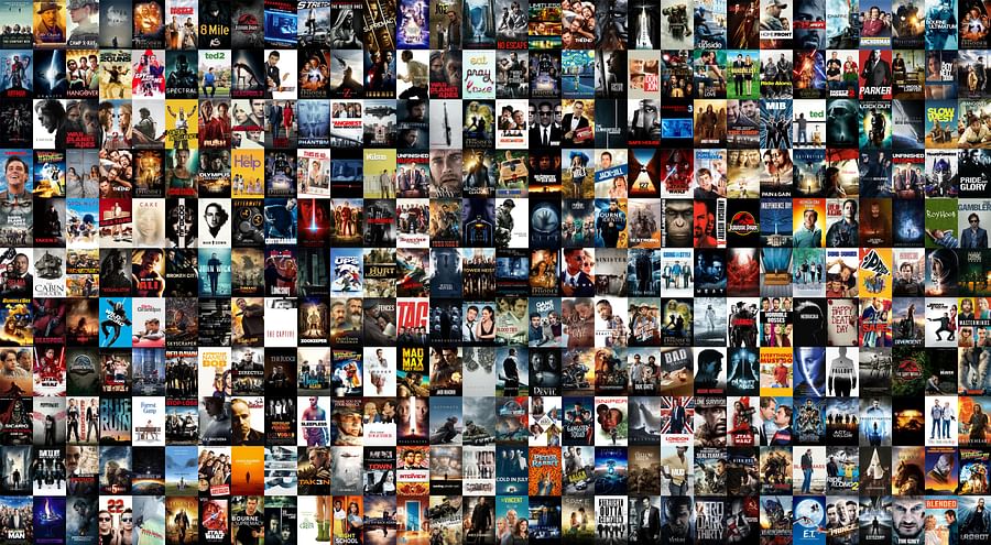 Collage of popular movie posters from 2010s